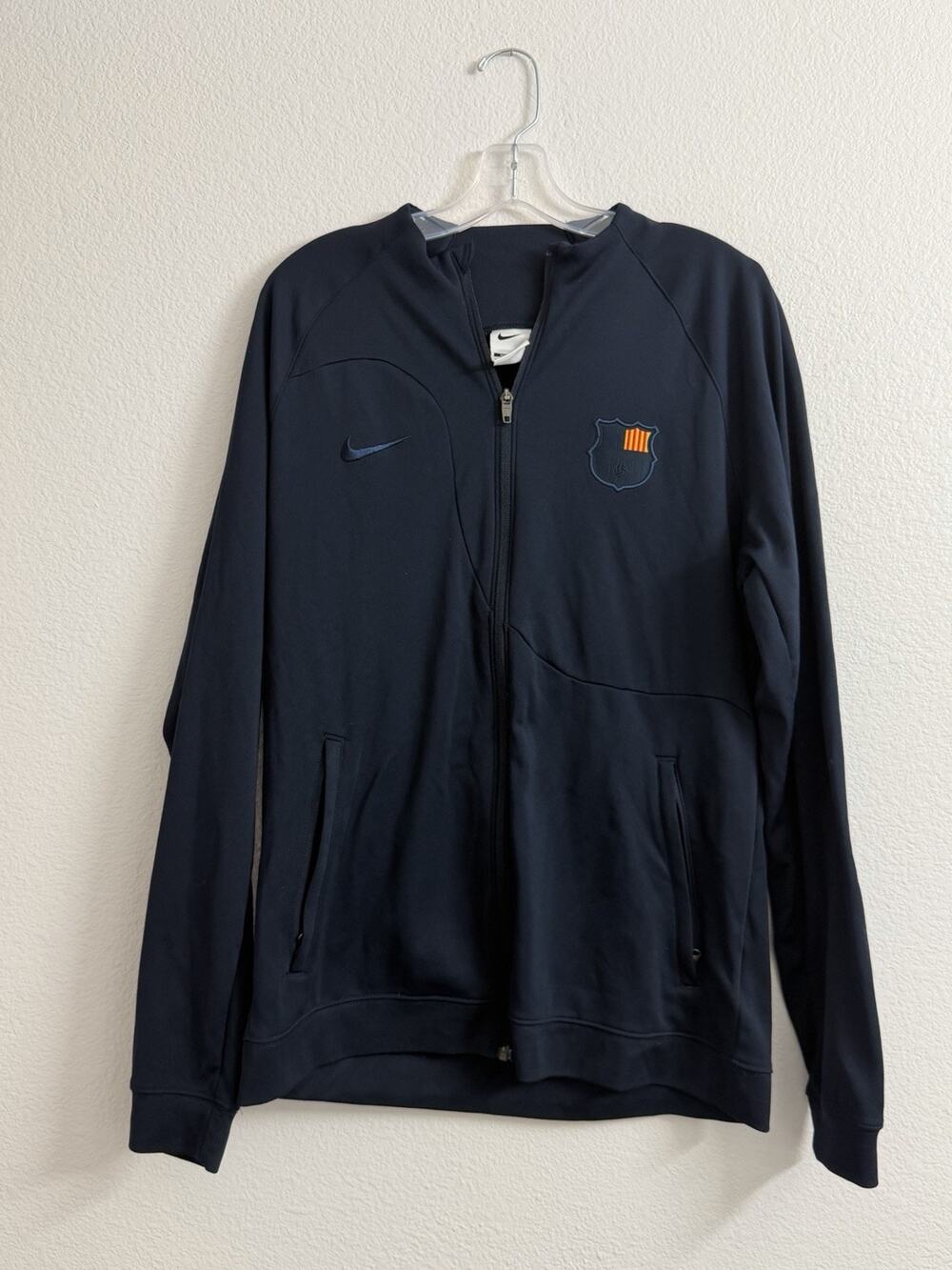 Nike Mens Size M Blue Long Sleeve FC Barcelona 2023 Anthem Soccer Jacket